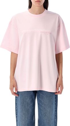 Alexander Wang Alexander Wang Mens Oversized Logo T-shirt - Light Pink Cotton - Size Medium