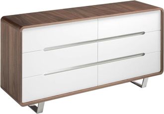 Angel Cerd&aacute; C&oacute;moda madera blanco, nogal y acero cromado