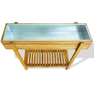 Berkfield Home Raised Garden Raised Bed Solid Acacia Wood & Zinc in Brown