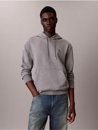 Calvin Klein Jeans Calvin Klein Mens Monogram Relaxed Hoodie - Medium Grey - 2XL