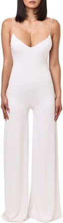 Naked Wardrobe Wide Leg Jumpsuit in White at Nordstrom, Size X-Small