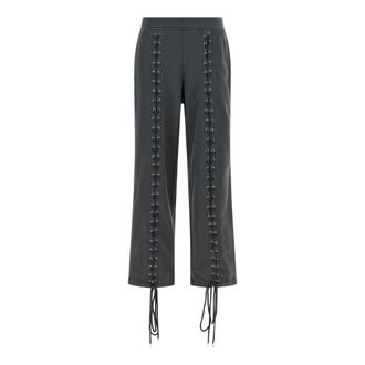 Rotate Lacing Pants - Dames - Straight fit broeken - Grijs - S - Katoen - Broeken