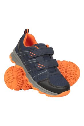 Mountain Warehouse Cannonball Kids Walking Shoes - Lightweight & Soft Suede & Textile Sneakers with Ankle Support - for Spring Summer Travelling & Camping Dark Blue Juni