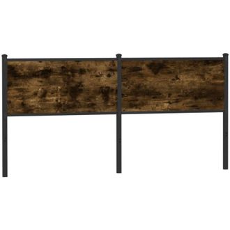 vidaXL Headboard Smoked Oak 180 cm Engineered Wood and Steel vidaXL
