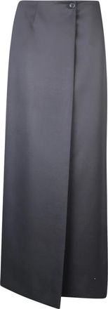 Givenchy Zwarte Wol Mohair Rok Aw 23 - Dames - Maxi Rokken - Zwart - XS - Wol - Rokken