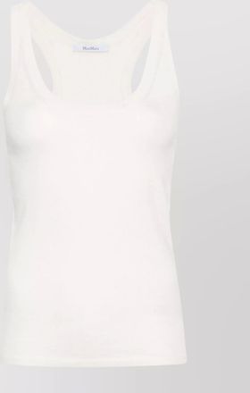Max Mara cashmere fine-knit scoop-neck sleeveless tank top