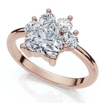 Pompeii3 1 1/3Ct Cat Paw Shape Diamond Ring 14k Gold Lab Grown