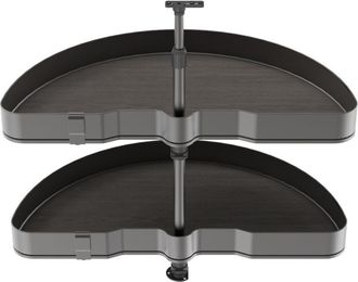 Emuca Emuca Juego De Bandejas Giratorias Harmony 1/2 Luna, M&oacute;dulo Ancho 800mm, Altura Regulable, Acero Y Madera, Gris Antracita