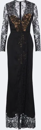 Elie Saab Lace-trimmed cotton and silk-blend gown