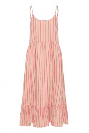 Ichi Womens Spaghetti Straps Midi Dress In Azalea Stripe