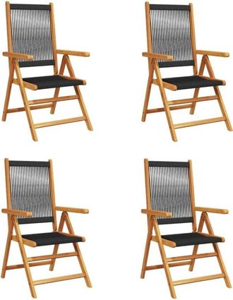 vidaXL Vidaxl - Sillas De Jard&iacute;n Reclinables 4 Uds Madera Maciza Acacia Negro