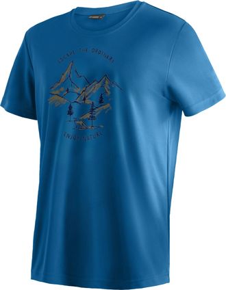 Maier Sports T-Shirt MAIER SPORTS Dieter Print, Herren, Gr. 4XL, blau (saphirblau), 100% Polyester, Rundhals, Shirts T-Shirt, Herren Funktionsshirt, Freizeitshirt 