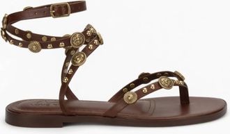 Love Rio Womens Lindy Gladiator Flat Sandals In Chocolate