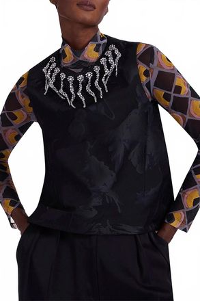 La DoubleJ La Scala Top In Sylph Jacquard Black