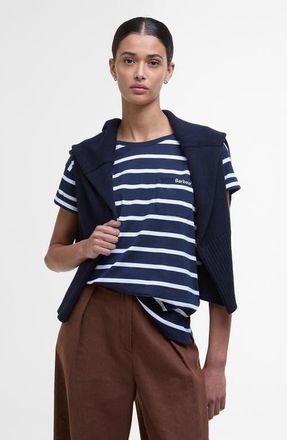 Barbour Otterburn Stripe Cotton T-Shirt in Navy White at Nordstrom, Size 10 Us