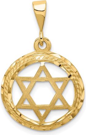 Diamond2Deal 14k Yellow Gold Star Of David Charm