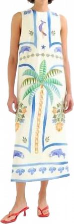 Compa&ntilde;&iacute;afant&aacute;stica Long Sleeveless Dress In Palm And Mermaid