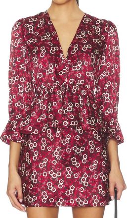 Ciao Lucia Renata V-Neck Top In Ruby