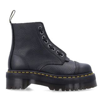 Dr. Martens Lace-up Boots, female, Black, Size: 10 US Black Closed Platform Boots Aw24
