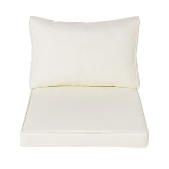 Maisons du monde Cojines para sill&oacute;n de jard&iacute;n de poli&eacute;ster reciclado blancos L63 cm