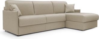 Divani.Store Divani.store - Evans Sof&aacute; Esquinero Convertible En Tela Impermeable 232 Cm Izquierdo (mat. 120x197) Beige