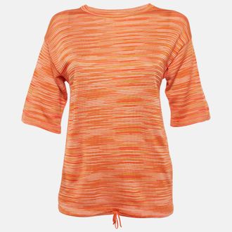 M Missoni Orange Striped Knit Top