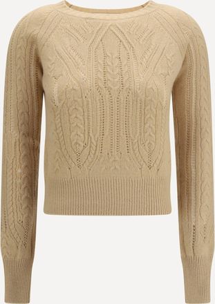Ermanno Scervino Long sleeve cable knit and openwork cashmere Sweater Female 42