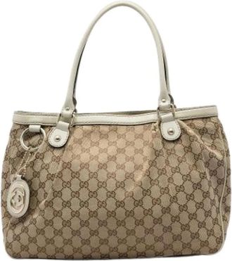 Gucci Pre-owned Sukey Tote Bag - Dames - Vintage Shopper - Beige - ONE Size - Leer - Vintage