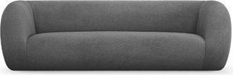 Cosmopolitan Design Sof&aacute; 3 plazas de tejido boucl&eacute; gris oscuro