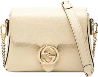 Gucci Pre-owned Vintage Crossbody Tas - Dames - Vintage Schoudertas - Wit - ONE Size - Leer - Vintage