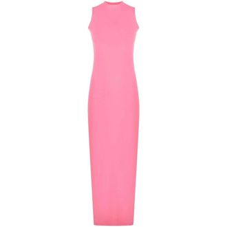 Sportmax Roze Halternek Cut-Out Lange Jurk - Dames - Maxi kleedjes - Roze - M - Kleedjes