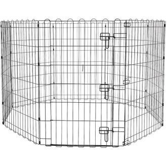 Trade Shop Trade Shop - Recinzione In Metallo Per Cani Pieghevole Per Esercizio 152,4 X 152,4 X 91,4 Cm
