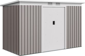 OEM Caseta De Jard&iacute;n Exterior 3,2 M&sup2; 280x130x172 Cm Cobertizo De Jard&iacute;n Con Puertas Correderas Y Ventilaciones Gris Claro
