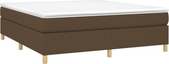 vidaXL Vidaxl - Cama Box Spring Con Colch&oacute;n Tela Marr&oacute;n Oscuro 180x200 Cm