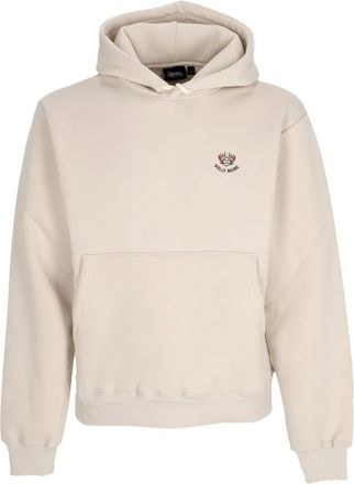 Dolly Noire Beige Comic Hoodie met Voorzak - Heren - Hoodies - Beige - M - Katoen - Hoodies & sweatvesten