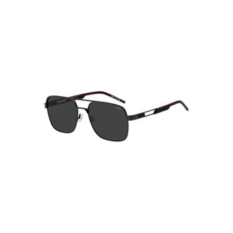 HUGO BOSS Black double-bridge sunglasses with rubber logo
