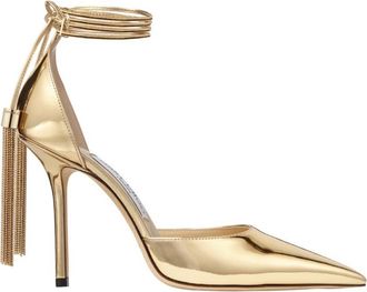 Jimmy Choo London Eris 100 Metallic Pointed-Toe Pumps, Brand Size 35.5 ( US Size 5.5 )