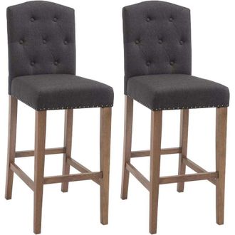 Clp Set 2 Sgabelli Bar Louise in Tessuto grigio scuro antico chiaro