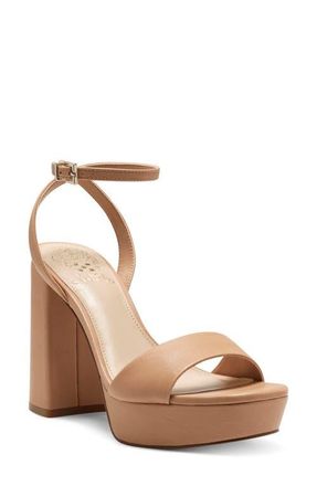 Vince Camuto Pendry Ankle Strap Platform Sandal in Sandstone at Nordstrom, Size 8.5