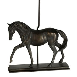 Loops Table Lamp Large Horse Statuette Shade Not Included Bronze Patina LED E27 40w