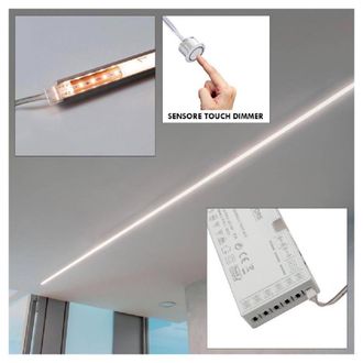 Trade Shop Trade Shop Traesio - Trade Shop - Kit 3pz Barra Led 36w Profilo Alimentatore 12v Luce 4000k Dimmerabile Sensore Touch