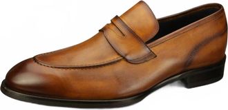 Scarpe di Bianco Mens Brera Penny Loafer In Legno