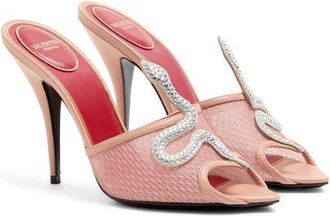 Valentino Garavani Coeur Vip&egrave;re Mesh Sandal in Pink at Nordstrom, Size 10.5Us