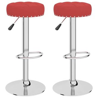 vidaXL Sgabelli Da Bar 2 Pz Rosso Vino In Tessuto - Vidaxl
