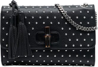 Gucci Pre-owned Gucci Medium Studded Leather Miss Bamboo Crossbody 387611 520981