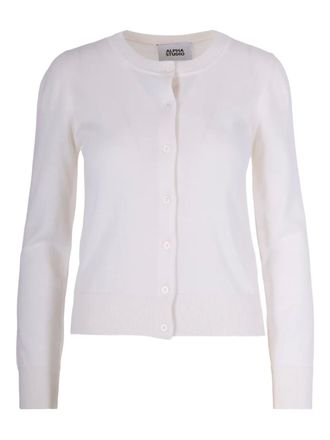 Alpha Studio button cardigan - women - Merino - 40 - White