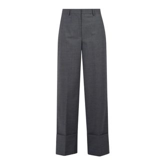 ottod'Ame Wide Trousers, female, Gray, S, Wide Wool-Blend Trousers