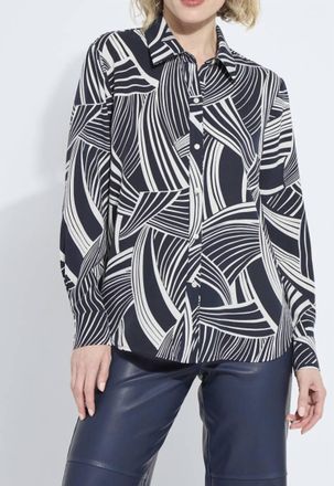 Lyss&eacute; Parker Button Down Shirt In Winter Nautical