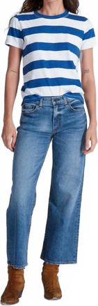 ASKK NY Classic Stripe Tee In Cobalt Thick Stripe