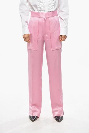 SA SU PHI Pantaloni ADRIANA In Satin Con Maxi Tasche Sa Su Phi